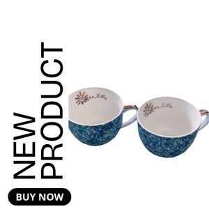 NEW Lilly Pulitzer Blue and Green Patterned Mugs